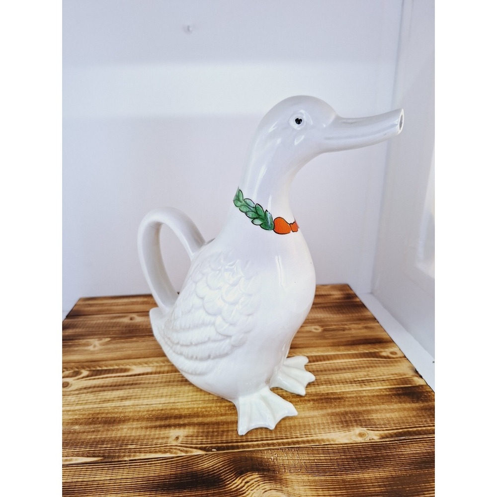 Vintage MANCER‎ TALL  DUCK WATER PITCHER Made in Italy 10"  -Read-